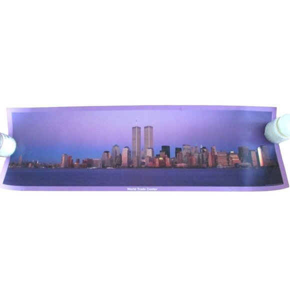 New York Twin Towers Panoramic Art Print Poster - Picture 2 of 12